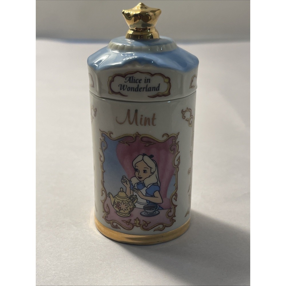 Walt Disney Spice Jar Collection Alice Wonderland Mint Jar 1995 Lenox Porcelain - Picture 13 of 14